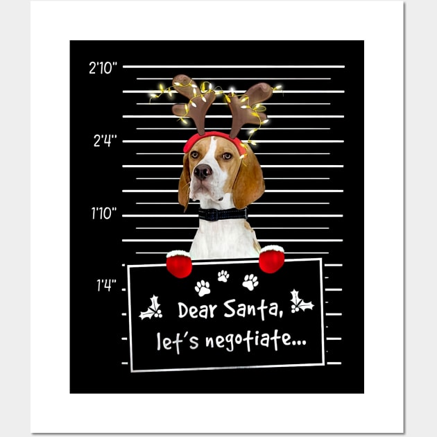 English Pointer Dear Santa Let's Negotiate Christmas Wall Art by nakaahikithuy